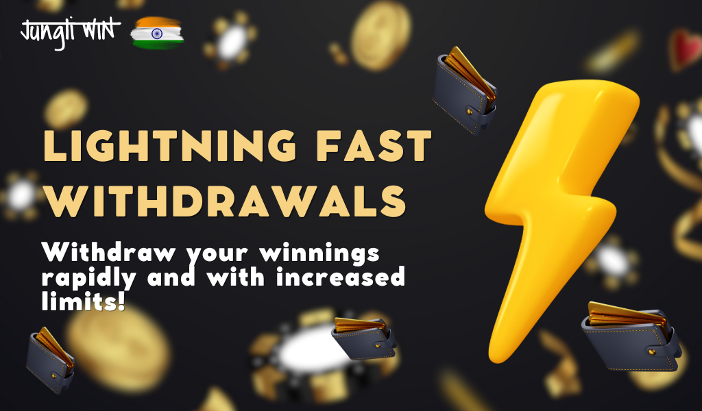 At Jungliwin you will also find higher limits and a variety of payment methods for withdrawal