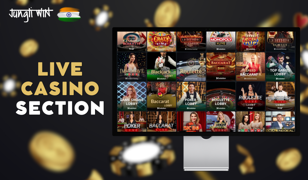 live casino games with dealers on our website and in the Jungliwin mobile app